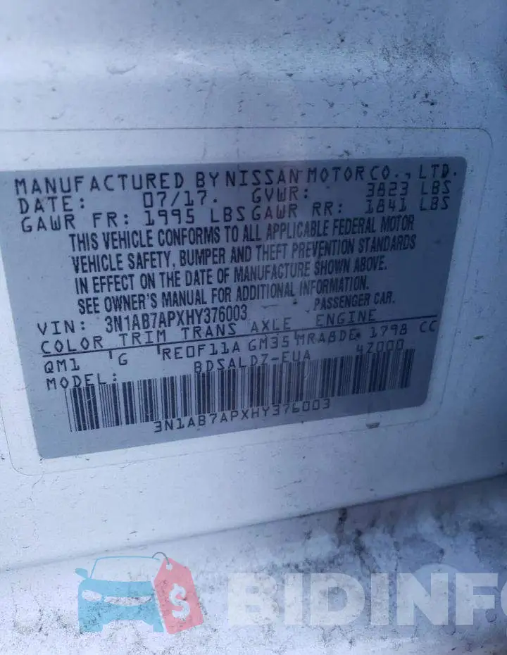 3N1AB7APXHY376003 Photo# 10