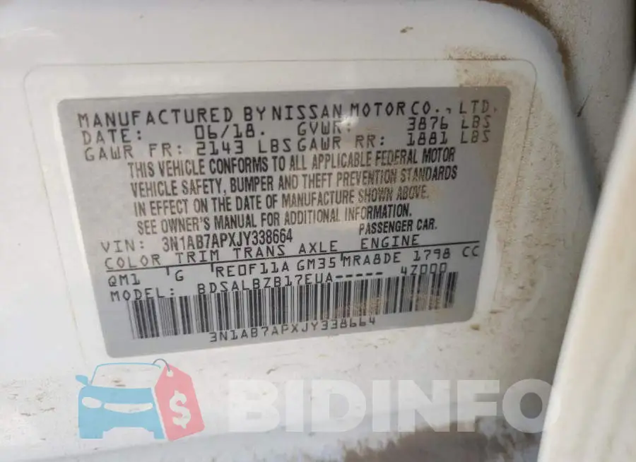 3N1AB7APXJY338664 Photo# 10