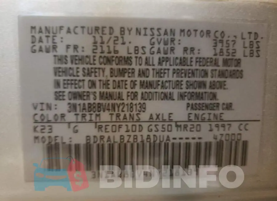 3N1AB8BV4NY218139 Photo# 10