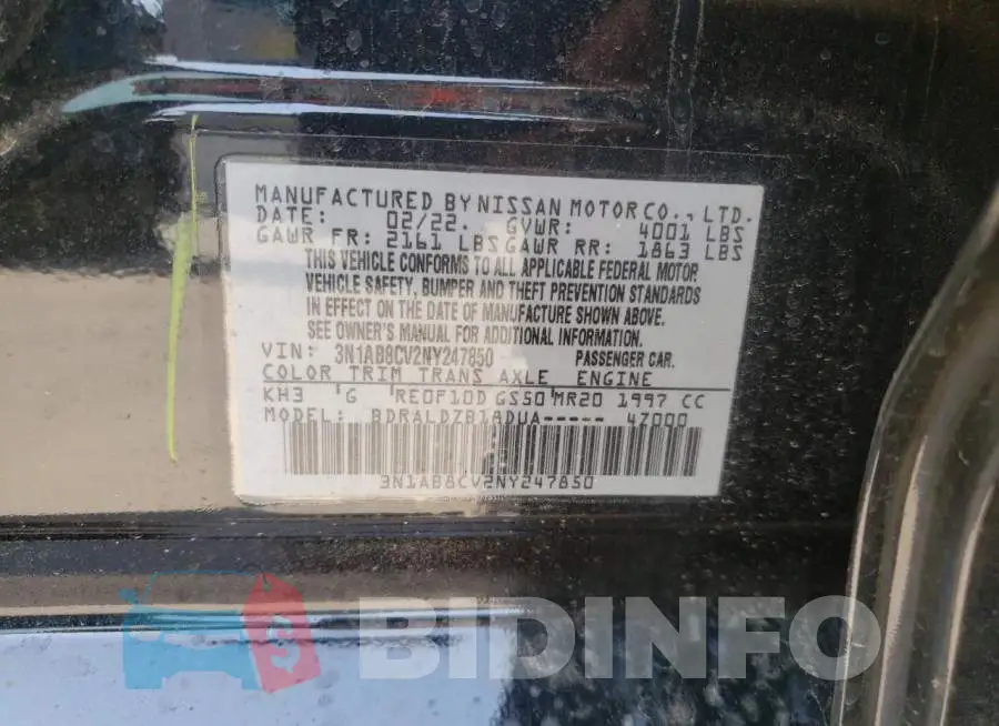 3N1AB8CV2NY247850 Photo# 10