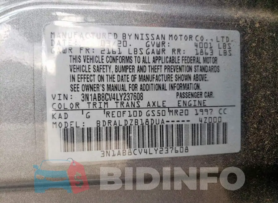 3N1AB8CV4LY237608 Photo# 10