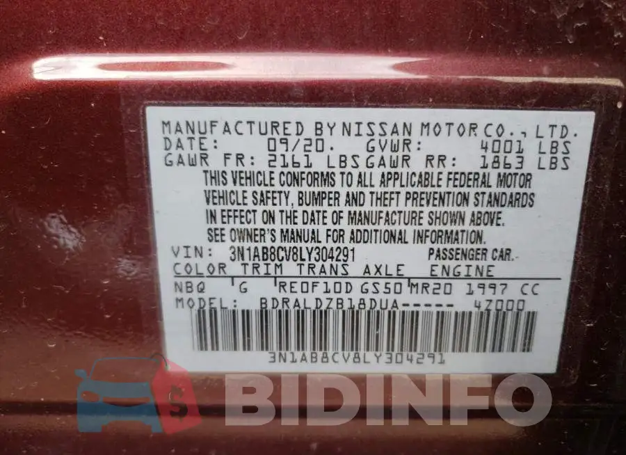 3N1AB8CV8LY304291 Photo# 10