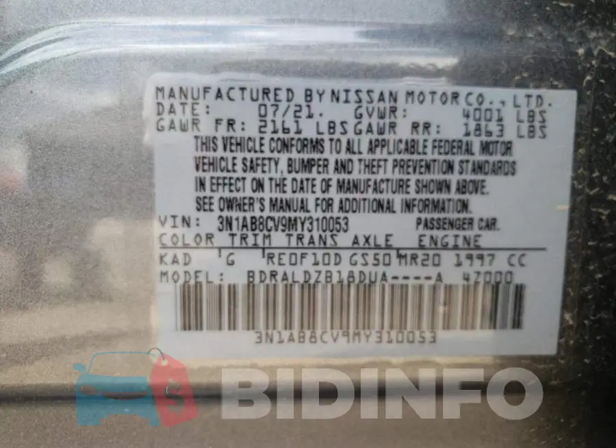 3N1AB8CV9MY310053 Photo# 10