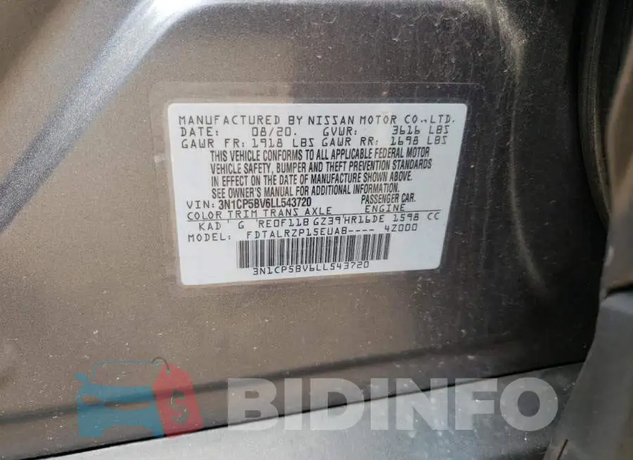 3N1CP5BV6LL543720 Photo# 10