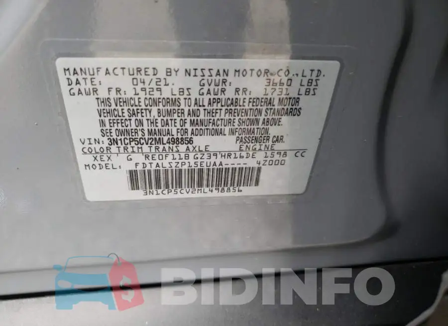 3N1CP5CV2ML498856 Photo# 10