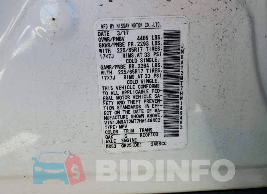 JN8AT2MT7HW149482 Photo# 10