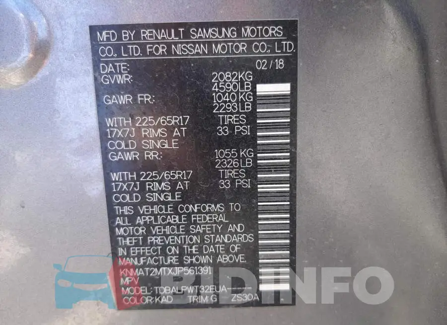 KNMAT2MTXJP561391 Photo# 10