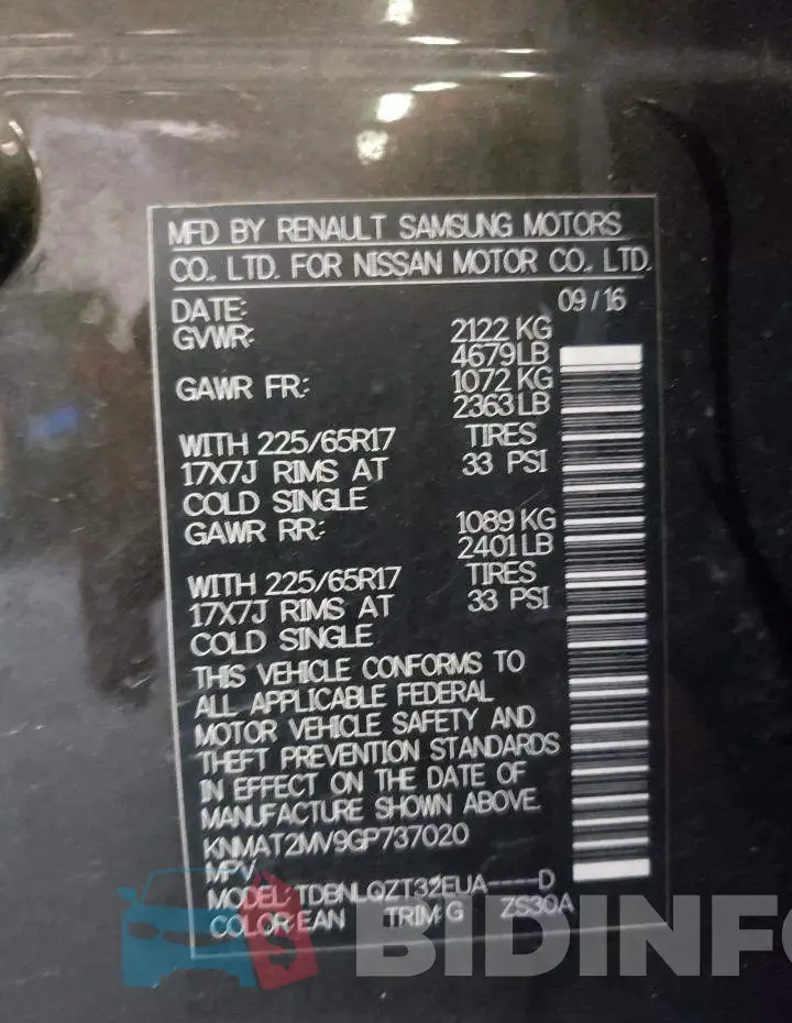 KNMAT2MV9GP737020 Photo# 10