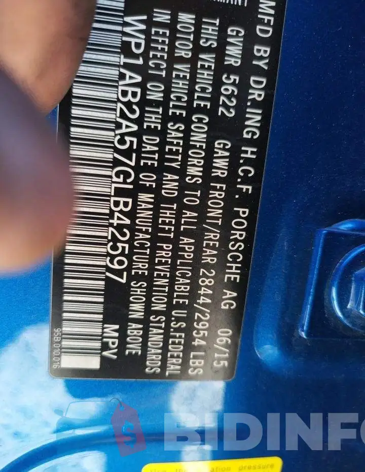 WP1AB2A57GLB42597 Photo# 10