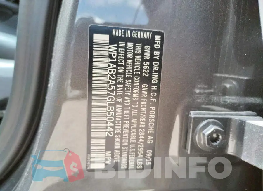 WP1AB2A57GLB50442 Photo# 10