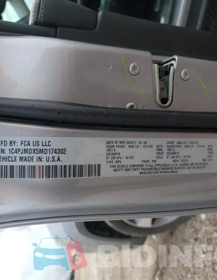 1C4PJMDX5MD174302 Photo# 10