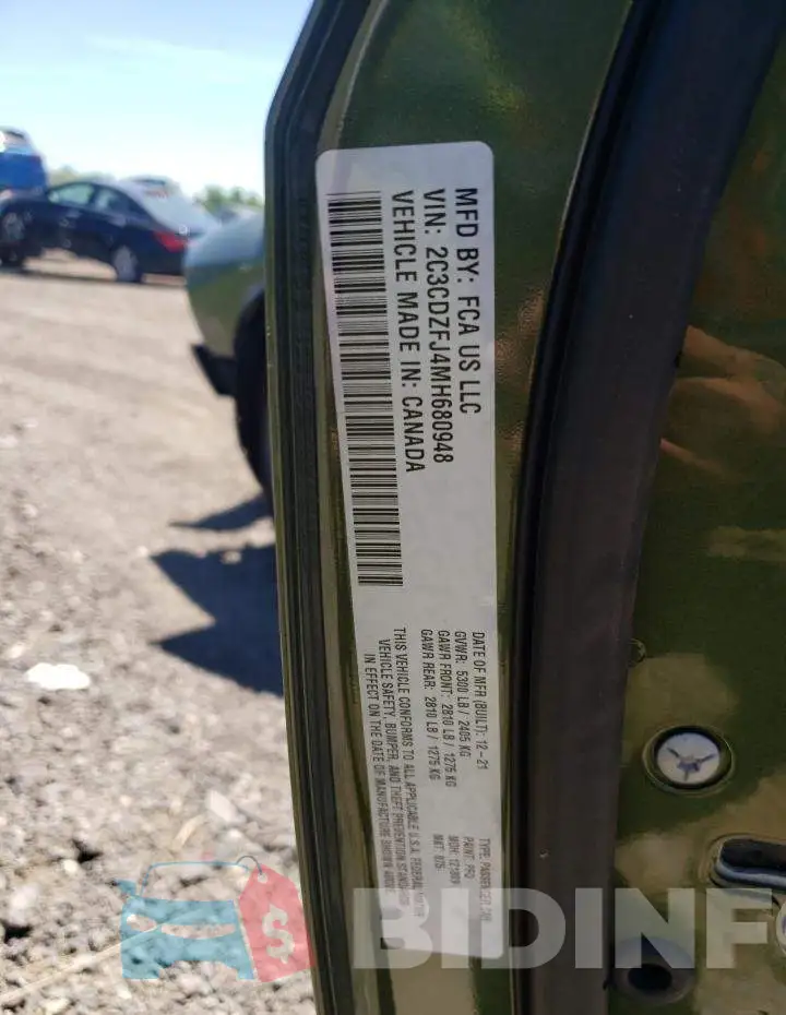 2C3CDZFJ4MH680948 Photo# 10