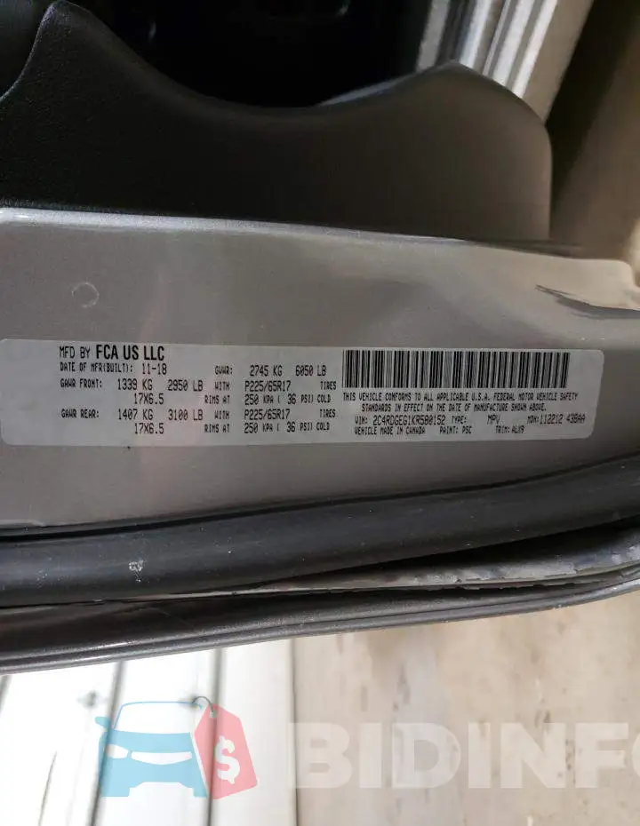 2C4RDGEG1KR580152 Photo# 10