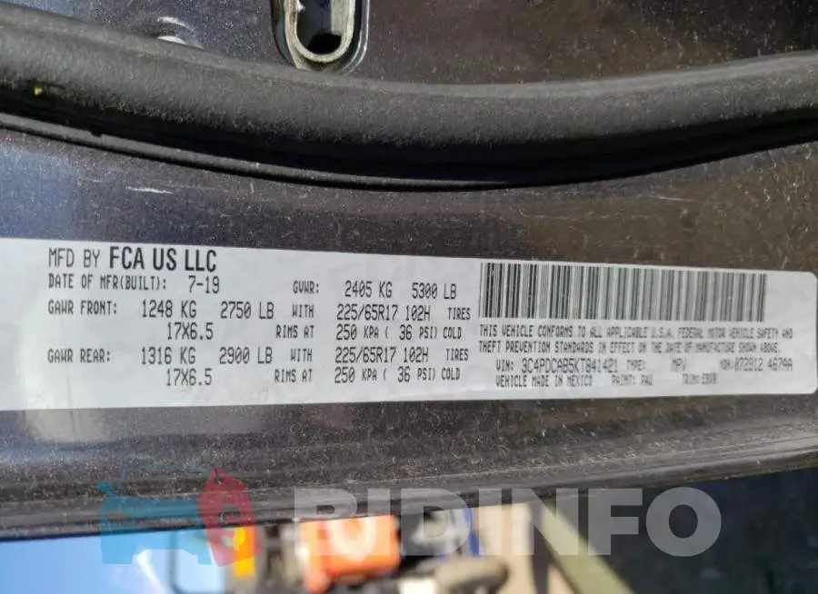 3C4PDCAB5KT841421 Photo# 10