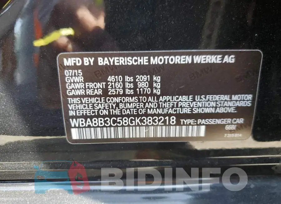 WBA8B3C58GK383218 Photo# 10