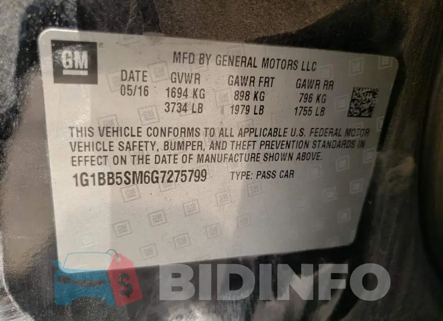 1G1BB5SM6G7275799 Photo# 10