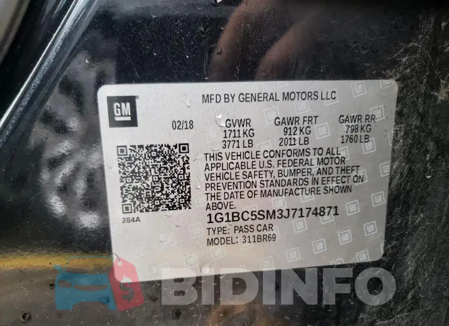 1G1BC5SM3J7174871 Photo# 10
