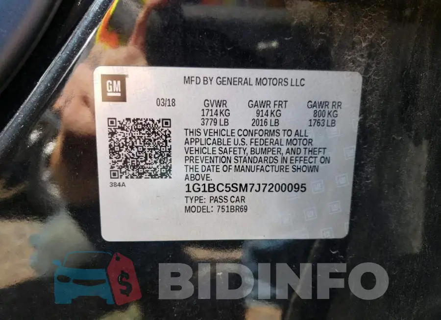 1G1BC5SM7J7200095 Photo# 10