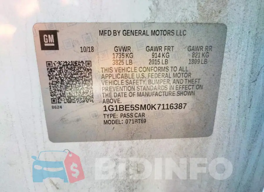 1G1BE5SM0K7116387 Photo# 10