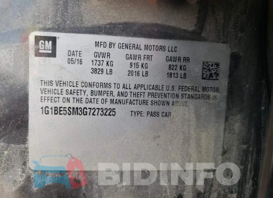 1G1BE5SM3G7273225 Photo# 10