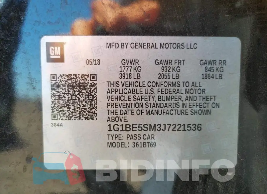 1G1BE5SM3J7221536 Photo# 10