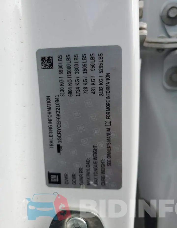 1GCRYCEF6KZ210941 Photo# 10