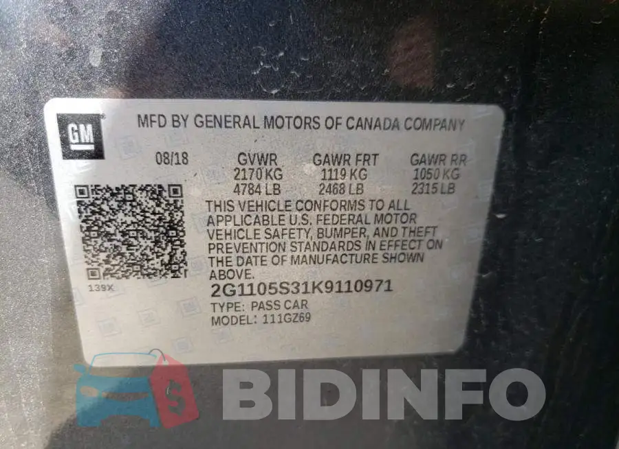 2G1105S31K9110971 Photo# 10