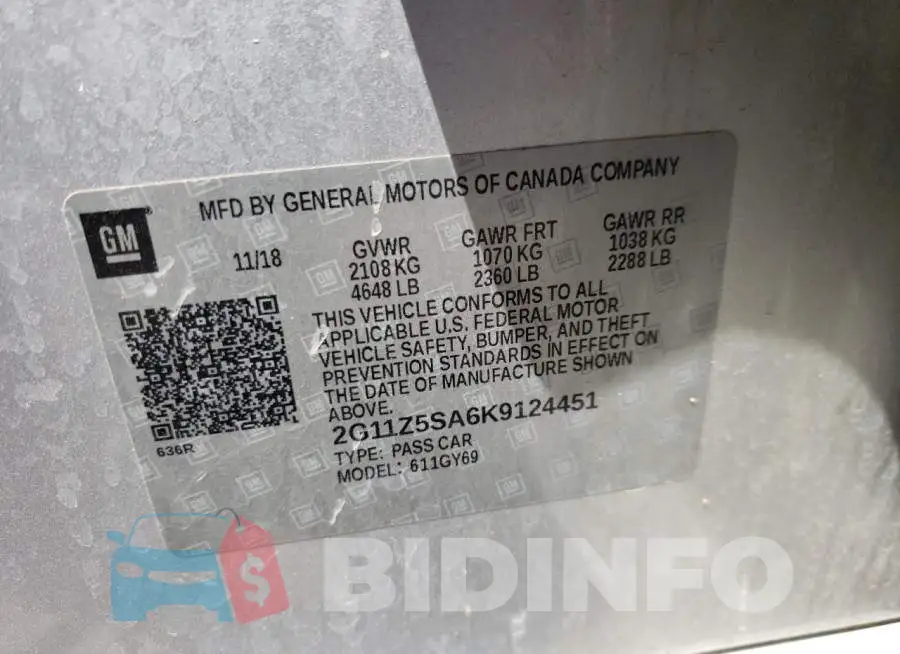 2G11Z5SA6K9124451 Photo# 10