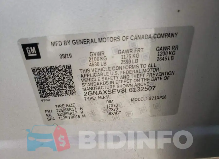 2GNAXSEV8L6132507 Photo# 10