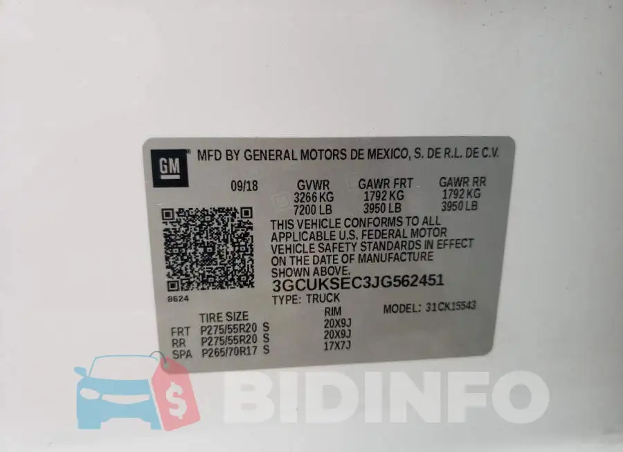 3GCUKSEC3JG562451 Photo# 10