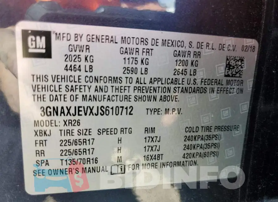 3GNAXJEVXJS610712 Photo# 10