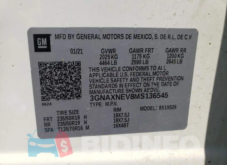 3GNAXNEV8MS136545 Photo# 8