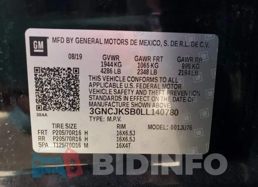 3GNCJKSB0LL140780 Photo# 10