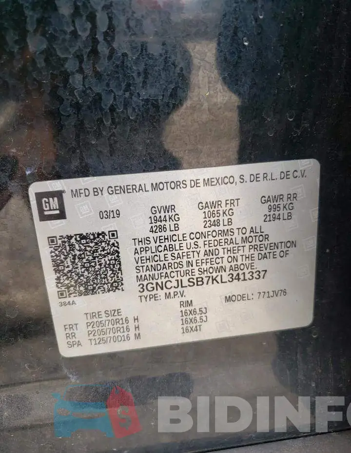 3GNCJLSB7KL341337 Photo# 10