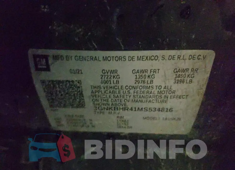 3GNKBHR41MS534816 Photo# 10