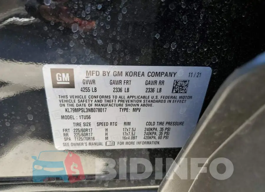 KL79MPSL3NB078017 Photo# 10