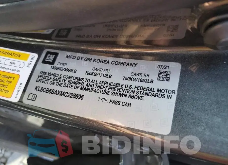 KL8CB6SAXMC228696 Photo# 10