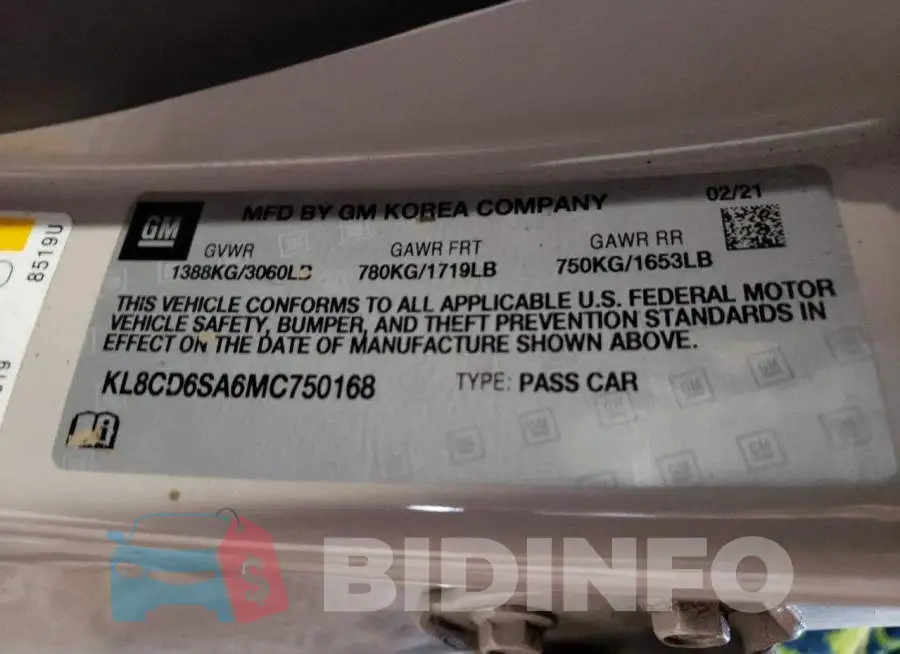 KL8CD6SA6MC750168 Photo# 10