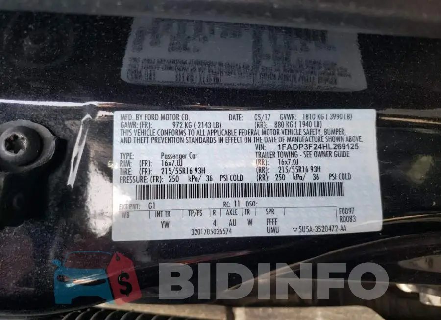 1FADP3F24HL269125 Photo# 10