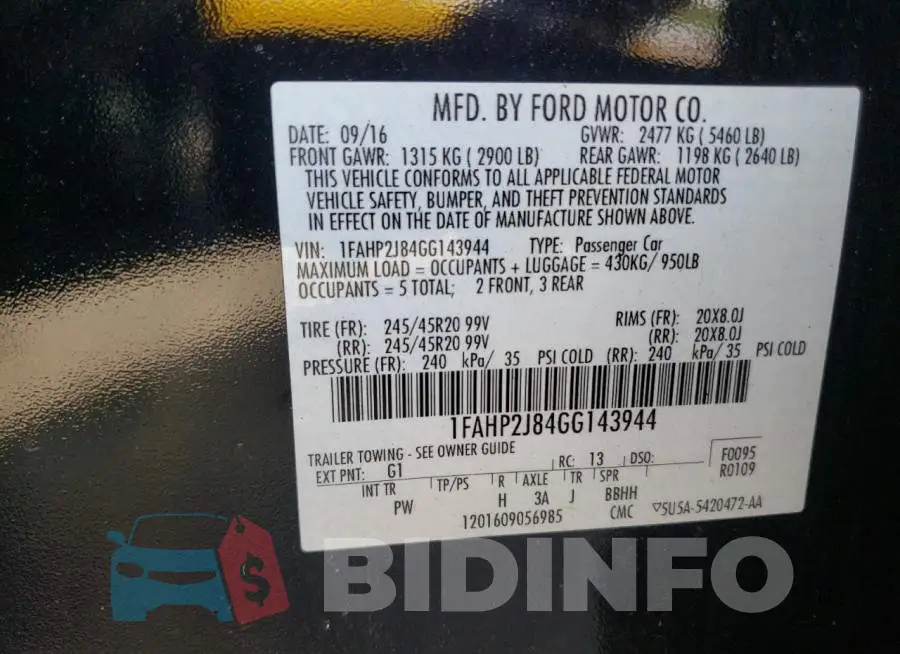 1FAHP2J84GG143944 Photo# 10