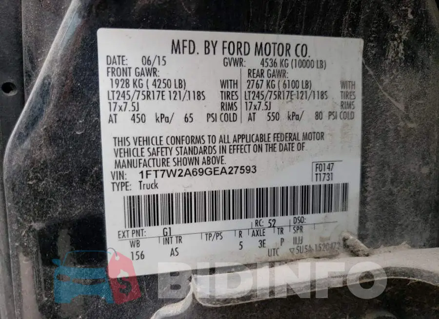 1FT7W2A69GEA27593 Photo# 10