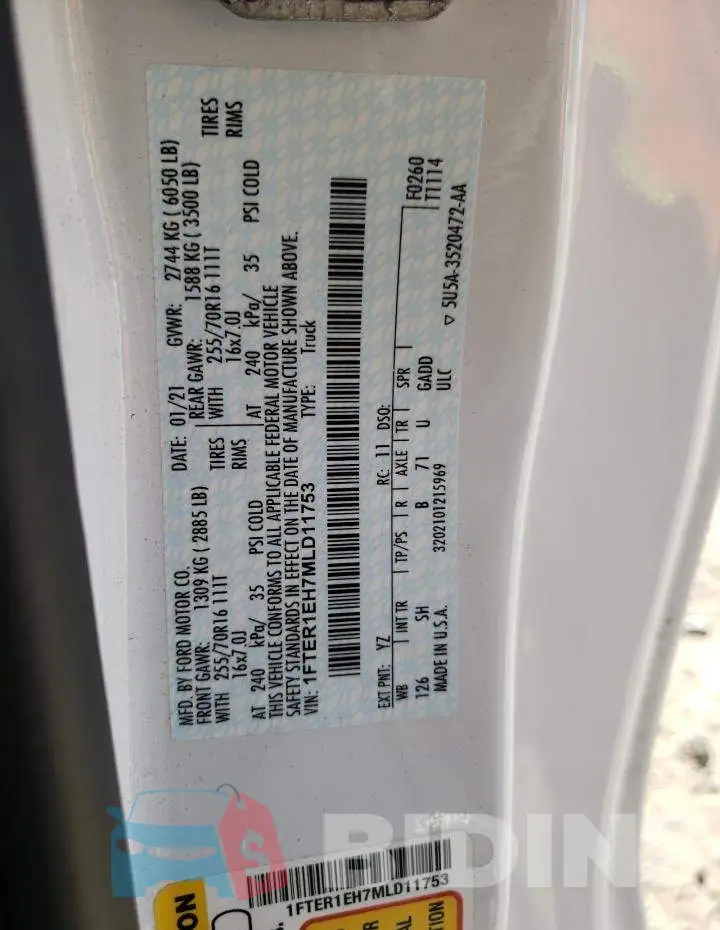 1FTER1EH7MLD11753 Photo# 10