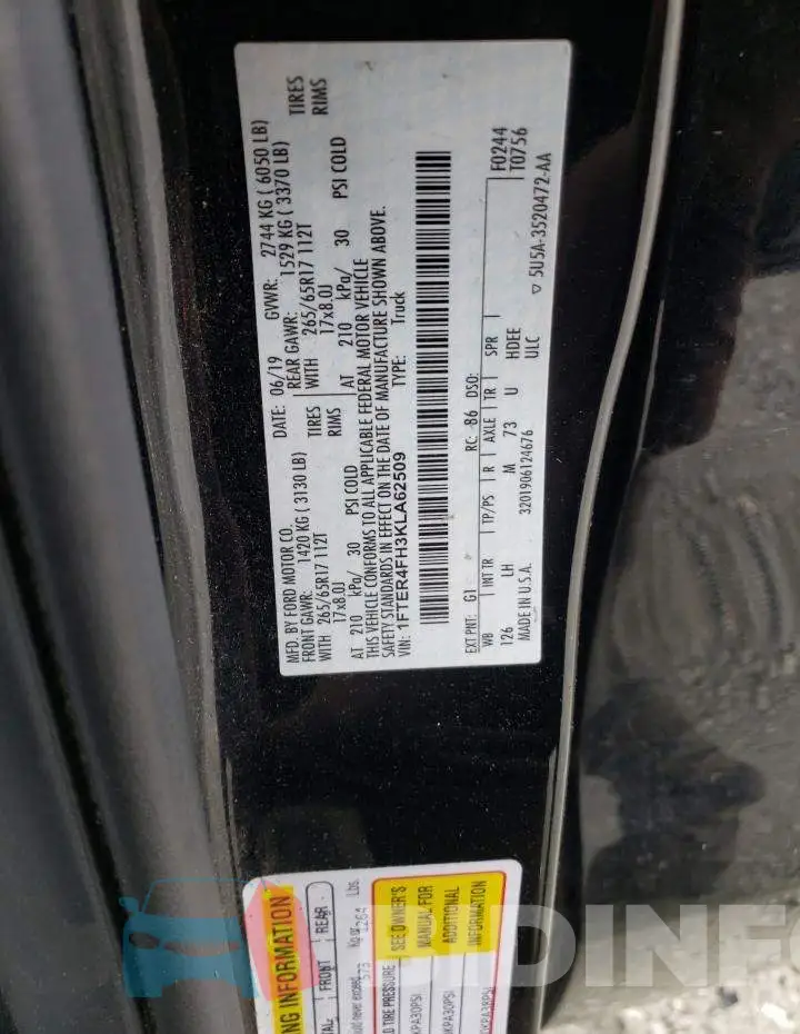 1FTER4FH3KLA62509 Photo# 10