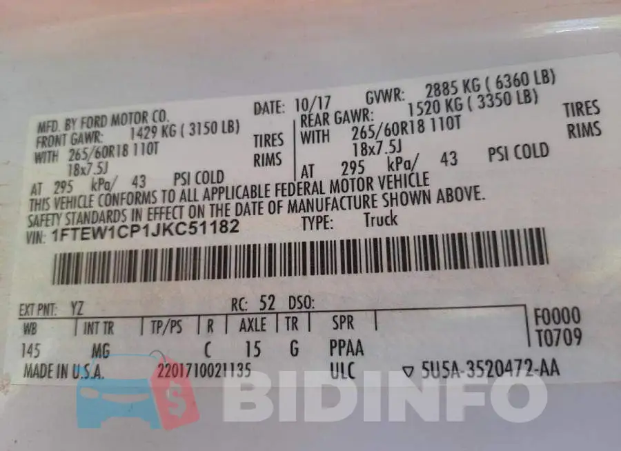 1FTEW1CP1JKC51182 Photo# 10
