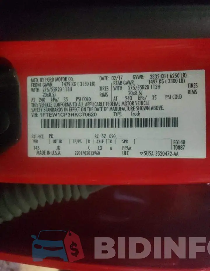 1FTEW1CP3HKC70620 Photo# 10