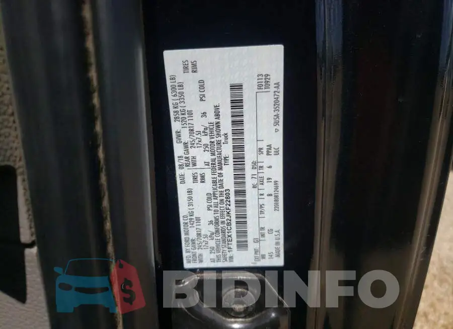 1FTEX1CB2JKF22803 Photo# 10