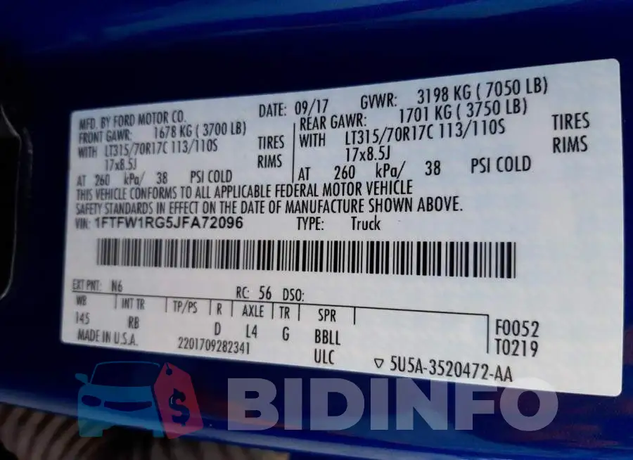 1FTFW1RG5JFA72096 Photo# 10
