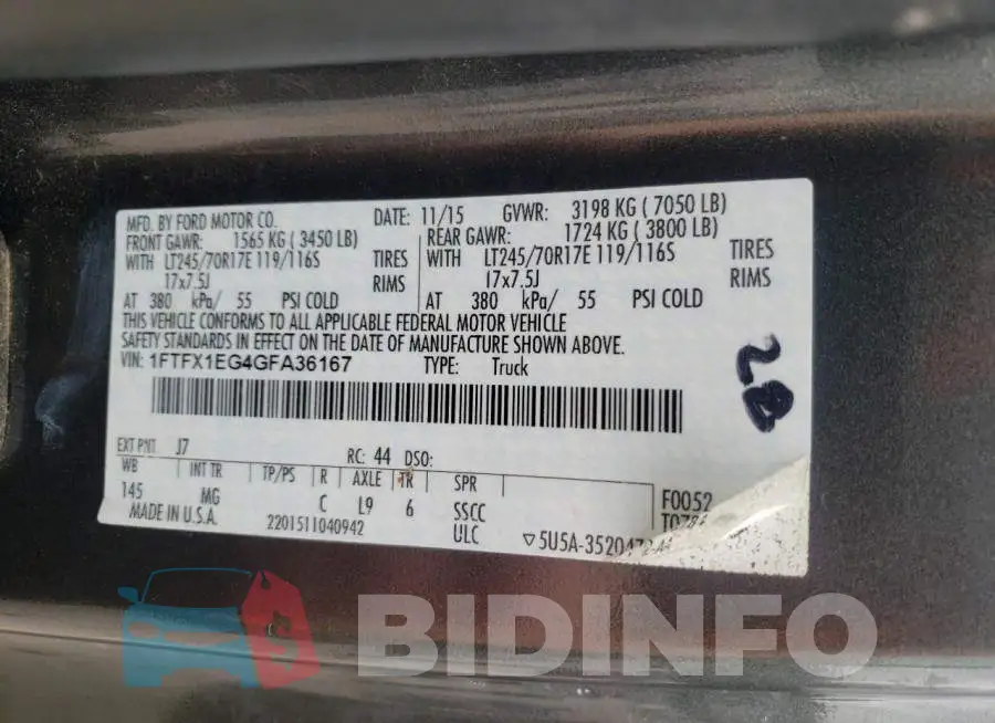 1FTFX1EG4GFA36167 Photo# 10