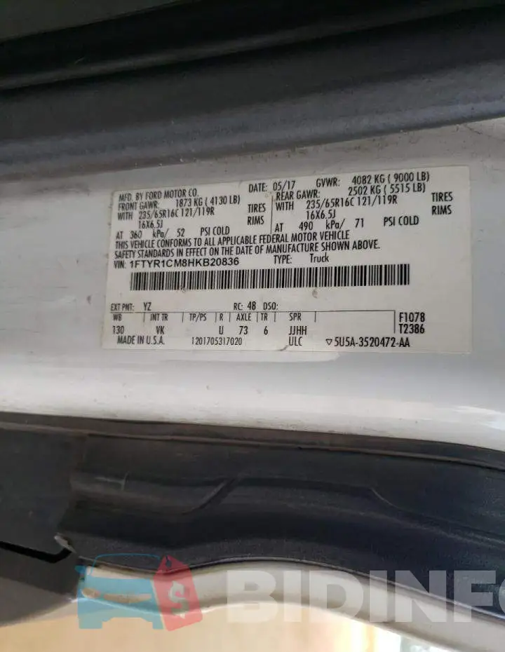 1FTYR1CM8HKB20836 Photo# 10