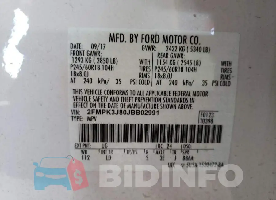 2FMPK3J80JBB02991 Photo# 10